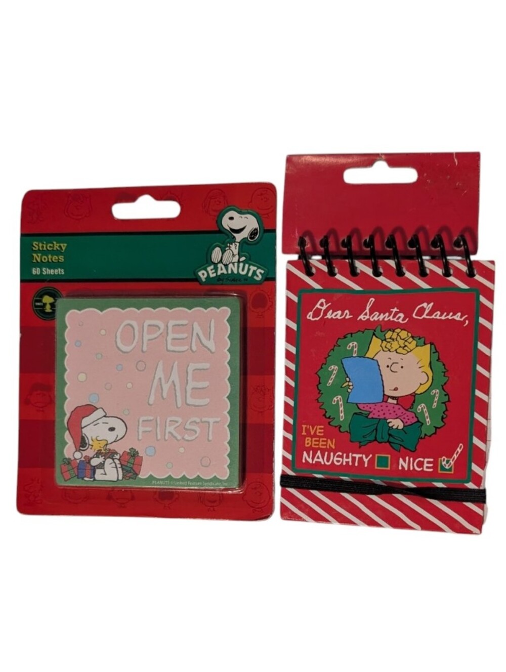 Peanuts Snoopy Christmas Stationery Set (Sticky Notes & Spiral Notebook)